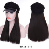 JINKAILI Long Kinky Curly Black Cap Wig All-in-one Female Baseball Hair Extensions Hat Hairpiece Synthetic Heat Resistant JINKAILI Long Kinky Curly Black Cap Wig All-in-one Female Baseball Hair Extensions Hat Hairpiece Synthetic Heat Resistant