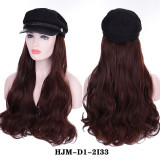 JINKAILI Long Kinky Curly Black Cap Wig All-in-one Female Baseball Hair Extensions Hat Hairpiece Synthetic Heat Resistant JINKAILI Long Kinky Curly Black Cap Wig All-in-one Female Baseball Hair Extensions Hat Hairpiece Synthetic Heat Resistant