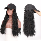 JINKAILI Long Kinky Curly Black Cap Wig All-in-one Female Baseball Hair Extensions Hat Hairpiece Synthetic Heat Resistant JINKAILI Long Kinky Curly Black Cap Wig All-in-one Female Baseball Hair Extensions Hat Hairpiece Synthetic Heat Resistant