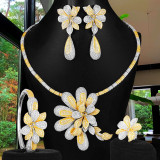 GODKI Luxury 4PCS Flowers Nigerian Jewelry Set For Women Wedding Engagement Party Cubic Zircon Dubai Bridal jewelry Set 2020 GODKI Luxury 4PCS Flowers Nigerian Jewelry Set For Women Wedding Engagement Party Cubic Zircon Dubai Bridal jewelry Set 2020