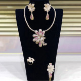 GODKI Luxury 4PCS Flowers Nigerian Jewelry Set For Women Wedding Engagement Party Cubic Zircon Dubai Bridal jewelry Set 2020 GODKI Luxury 4PCS Flowers Nigerian Jewelry Set For Women Wedding Engagement Party Cubic Zircon Dubai Bridal jewelry Set 2020