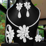 GODKI Luxury 4PCS Flowers Nigerian Jewelry Set For Women Wedding Engagement Party Cubic Zircon Dubai Bridal jewelry Set 2020 GODKI Luxury 4PCS Flowers Nigerian Jewelry Set For Women Wedding Engagement Party Cubic Zircon Dubai Bridal jewelry Set 2020