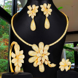 GODKI Luxury 4PCS Flowers Nigerian Jewelry Set For Women Wedding Engagement Party Cubic Zircon Dubai Bridal jewelry Set 2020 GODKI Luxury 4PCS Flowers Nigerian Jewelry Set For Women Wedding Engagement Party Cubic Zircon Dubai Bridal jewelry Set 2020