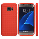 SAMSUNG GALAXY S7 EDGE DOTTED TPU BACK CASE - RED