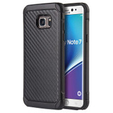 SAMSUNG GALAXY NOTE 7 TOUGH HYBRID CASE BLACK TPU + BLACK PC WITH CARBON FIBER FINISH