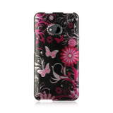 HTC ONE M7 CRYSTAL CASE PINK BUTTERFLY