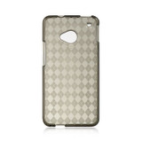 HTC ONE M7 CRYSTAL SKIN CASE SMOKE CHECKER
