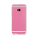 HTC M7 FOGGY CASE HOT PINK TINTED WITH WHITE TRIM
