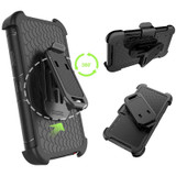The Anti-Shock Holster Combo Case With Stand Black Silicone Skin + Black Pc for iPhone XS Max