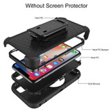 The Anti-Shock Holster Combo Case With Stand Black Silicone Skin + Black Pc for iPhone XS Max