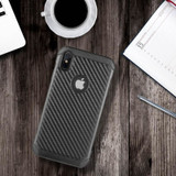 The Tough Hybrid Case Black Tpu + Black Pc With Carbon Fiber Finish for Apple iPhone XS Max