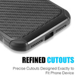 The Tough Hybrid Case Black Tpu + Black Pc With Carbon Fiber Finish for Apple iPhone XS Max