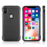 The Tough Hybrid Case Black Tpu + Black Pc With Carbon Fiber Finish for Apple iPhone XS Max