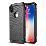 The Tough Hybrid Case Black Tpu + Black Pc With Carbon Fiber Finish for Apple iPhone XS Max