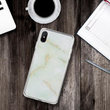 The Sparkling Marble Series Imd Soft Tpu Case - Green for iPhone XS Max