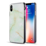The Sparkling Marble Series Imd Soft Tpu Case - Green for iPhone XS Max