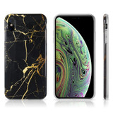 The Marble Series Imd Soft Tpu Case - Black / Gold for iPhone XS Max