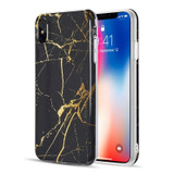 The Marble Series Imd Soft Tpu Case - Black / Gold for iPhone XS Max