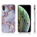 The Marble Series Imd Soft Tpu Case - Grey / Gold for iPhone XS Max