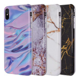The Marble Series Imd Soft Tpu Case - Purple / Pink for iPhone XS Max