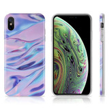 The Marble Series Imd Soft Tpu Case - Purple / Pink for iPhone XS Max