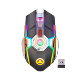 9itech wireless Gaming Mouse Rechargeable Gaming Mouse Silent Ergonomic 7 Keys RGB Backlit 1600 DPI mouse for Laptop Computer Pro Gamer