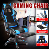9itech 155° Furniture Office Chair High Back Gaming Chair Recliner Computer PU Leather Seat Gamer Office Lying Armchair with Footrest