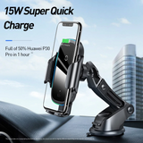 9itech Qi Car Wireless Charger for iPhone 12 Samsung Xiaomi 15W Induction Car Mount Fast Wireless Charging with Car Phone Holder