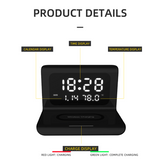 9itech 10W Qi Wireless Charger Wireless Charging Pad Thermometer Calendar Clock Fast Charge Cargador Inalambrico For Iphone Samsung