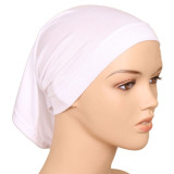 Summer Thin Lace Turban Solid Cotton Inner Hijab Caps Soft Glitter Muslim Women Turbante Bonnet Wrap Head