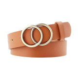 Double Ring Women Belt Fashion Waist Belt PU Leather Metal Buckle Heart Pin Belts For Ladies