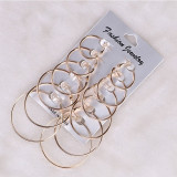 12 Pairs Hoop Earrings Set Big Circle Earring Fashion Jewelry for Women Girls 12 Pairs Hoop Earrings Set Big Circle Earring Fashion Jewelry for Women Girls