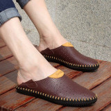 Genuine Leather Men Shoes Summer Casual Sandals