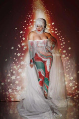 Christmas Party Strapless Rhinestone Jumpsuit Mesh Trailing Cape Celebration Women Crystal Bodysuit Singer Dancer Stage Costumes