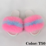 Fur Slides Women Fluffy Sandals Summer Woman Shoes Flat Plush Furry Slippers House Fuzzy Flip Flops Luxury 2020 Wholesale Mujer