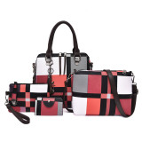 Fashion Plaid Ladies Handbags Sets Elegant Leather Shoulder Bag Large Women Composite Bags High Quality Pu Tote Bag SAC A Main