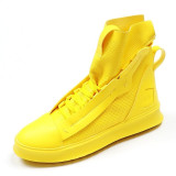Brand Men Fashion Casual Shoes Ankle Boots PU Leather Thick Bottom Men High Top Shoes Leisure Hip-hop Boots Botas Hombre