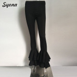 Women BELL BOTTOM PANTS Ruffles Polka Dot High Waist Elastic Bellbottoms Elegant Ladies Bell-bottom Trousers Flare PANTS Office Women BELL BOTTOM PANTS Ruffles Polka Dot High Waist Elastic Bellbottoms Elegant Ladies Bell-bottom Trousers Flare PANTS Office