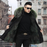 Real Fur Coat Winter Jacket 2020 men Long Parka Waterproof Big Natural Raccoon Fur Collar Hood Thick Warm Real Fox Fur Liner