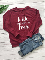 Faith Over Fear Christian Sweatshirt | Heavens Apparel Faith Over Fear Christian Sweatshirt | Heavens Apparel