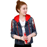 2020 New Women's Denim Jackets Vintage Casual Single Breasted Detachable Hooded Coat Female Jeans Basic Jackets Outerwear R74