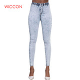 2020 New Plus Size Ultra Stretchy Acid Washed Jeans Women Denim Pants Trousers Female Pencil Skinny Jeans