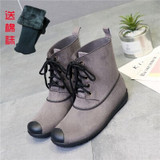 SWYIVY Rainboots Woman Ankle Martin Shoes Waterproof 2018 Female Denim Color Rain Boots PVC Comfortable Ladies Willies Rainboots