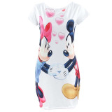Disney Sexy Minnie Mickey Mouse Cartoon Print Bodycon Slim Pencil Sheath Dress Chic Fashion Women Mini Dress vestidos ropa mujer
