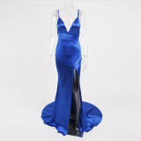 Red Deep V-Neck Open Back Slim Long Dress Green Blue Evening Party Sexy Backless Mermaid Dresses Red Deep V-Neck Open Back Slim Long Dress Green Blue Evening Party Sexy Backless Mermaid Dresses