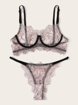 Floral Lace Underwire Lingerie Set Floral Lace Underwire Lingerie Set