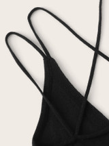 Rib-knit Strappy Wrap Bralette Top