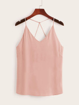 Criss Cross Solid Cami Top