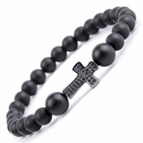 Micro Pave Cross Charm Bracelet