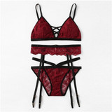 Sexy Floral Bra & Brief Sets Wireless Sexy Underwear Bra Set